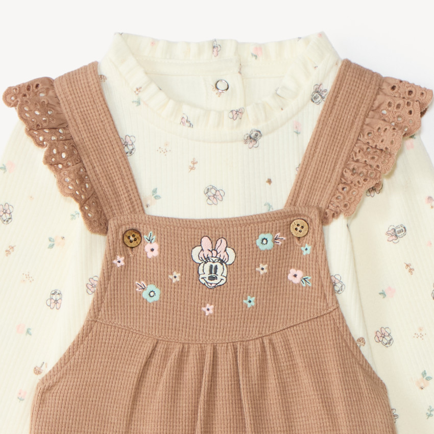 Conjunto de peto de 2 piezas para bebé niña con estampado de Minnie Disney 