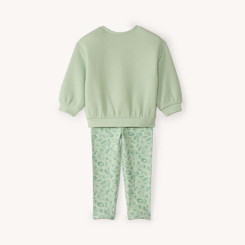 Conjunto de chándal con bordado de mariposa para niña bebé 