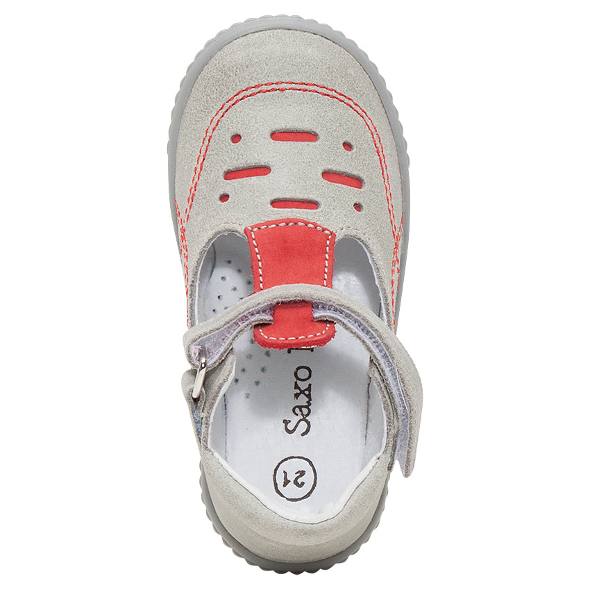 Zapatos salomé de piel con pespuntes en contraste 