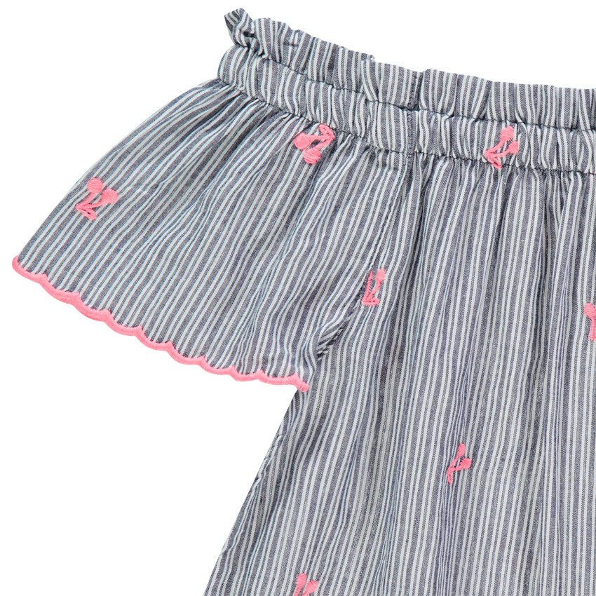 Túnica amplia a rayas con cerezas bordadas  Additional Túnica amplia a rayas con cerezas bordadas