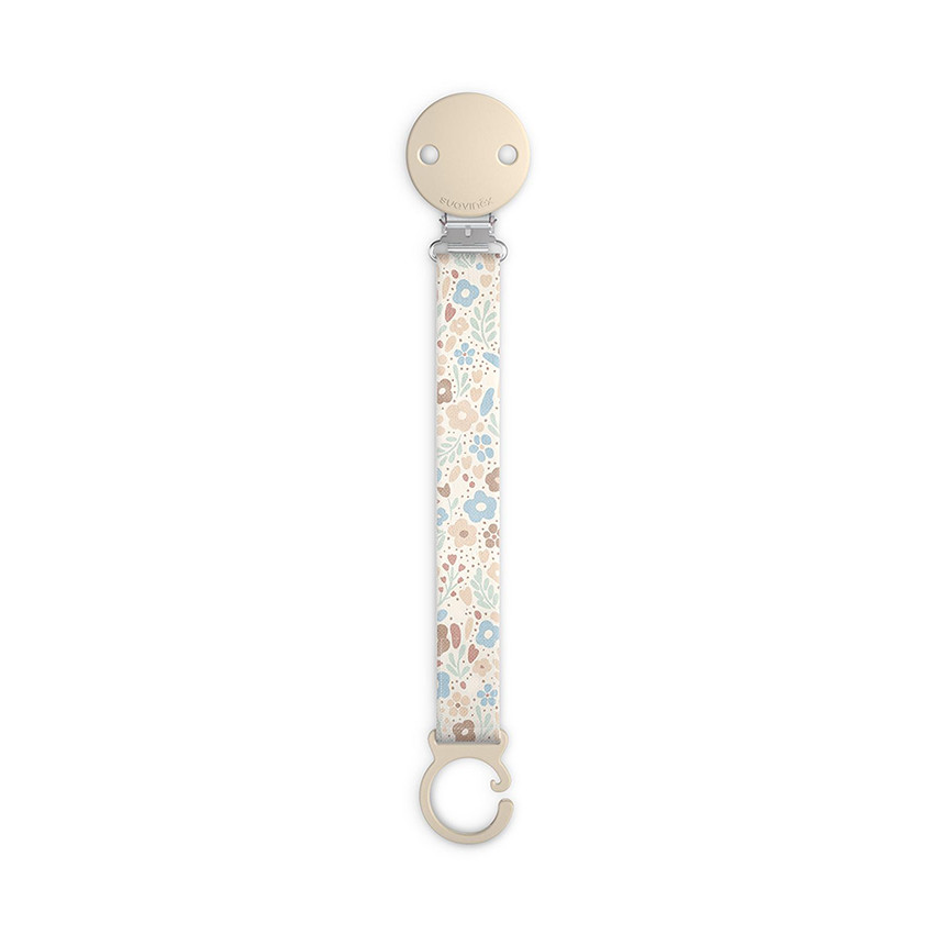 Chupetero broche y cinta de tela Wonder Liberty beige 