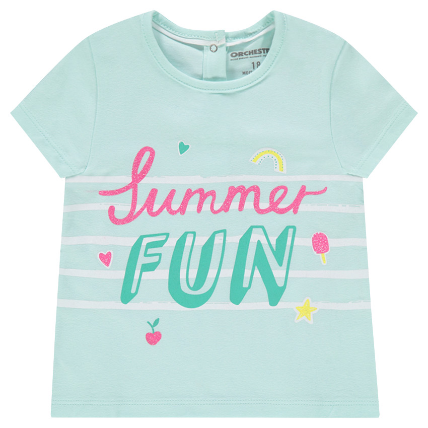 Camiseta de algodón orgánico con mensaje brillante 