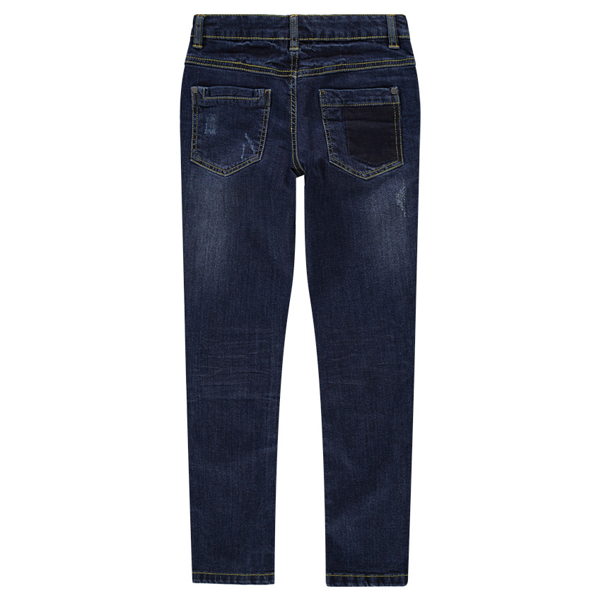 Júnior - Vaquero de efecto desgastado con parches e inscripciones estampadas 