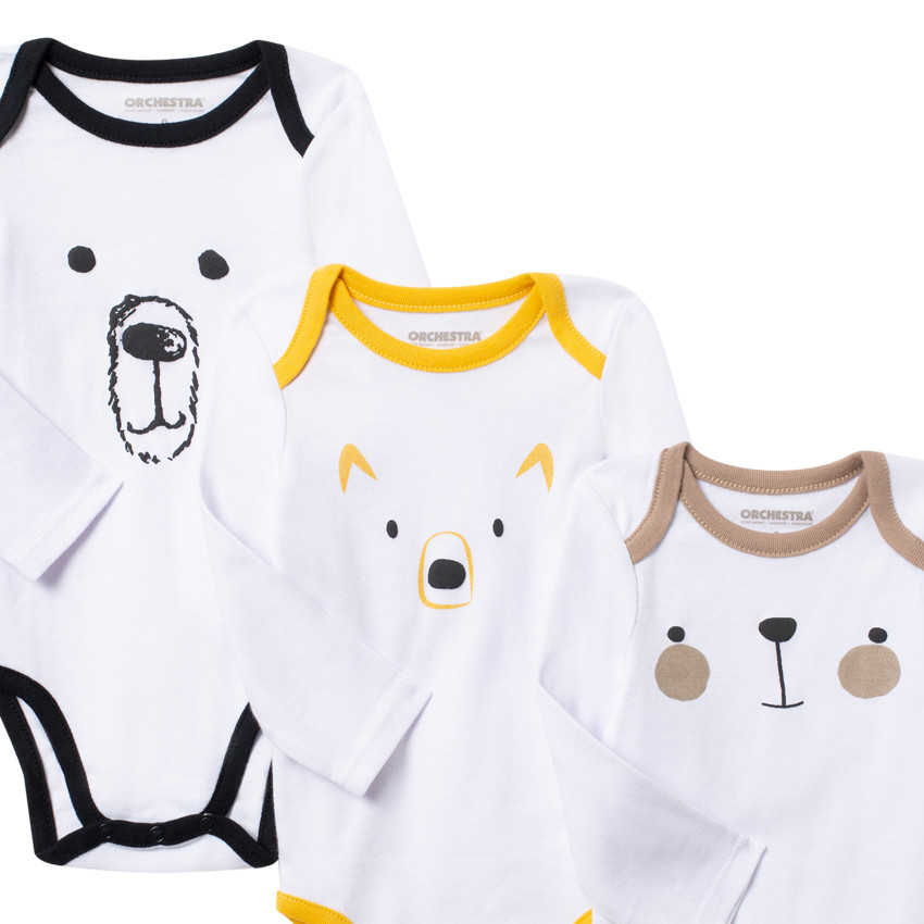 Pack de 7 bodies de manga larga de algodón para bebé niño 