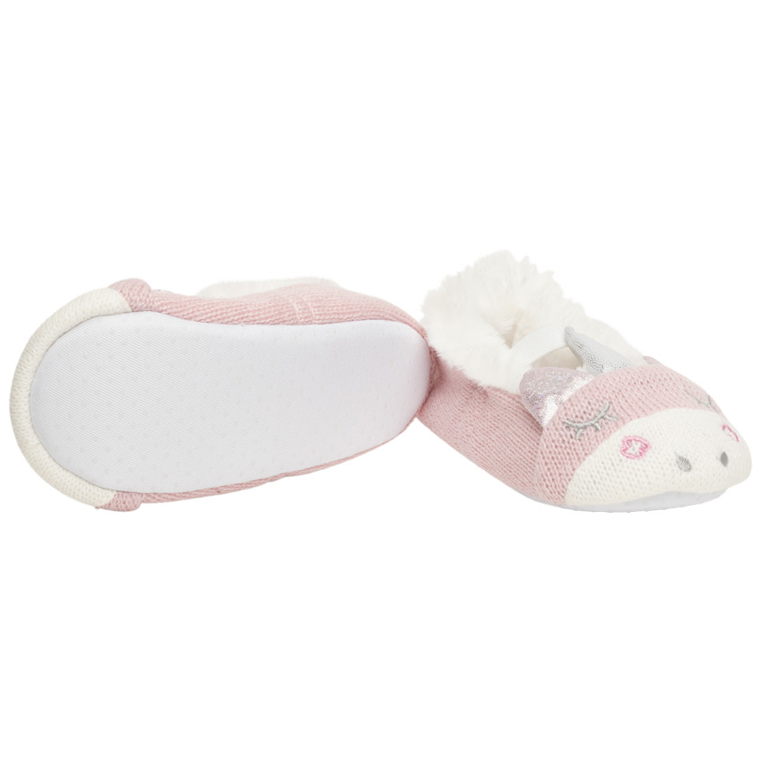 Patucos de punto para bebé niña con motivo de unicornio 