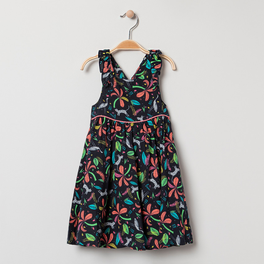 Vestido con estampado végétal all-over 