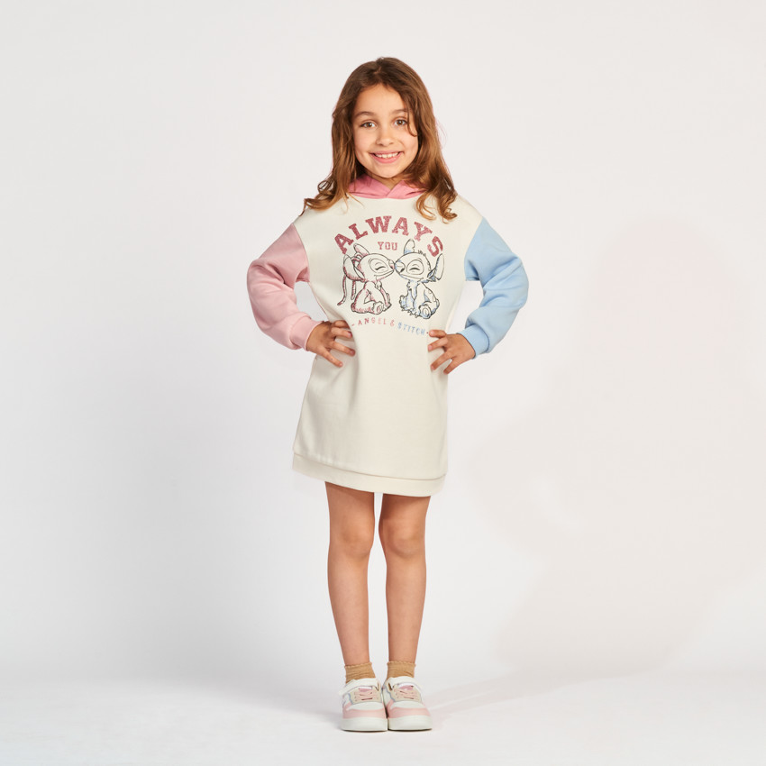 Vestido con capucha de felpa Stitch Disney para niña 