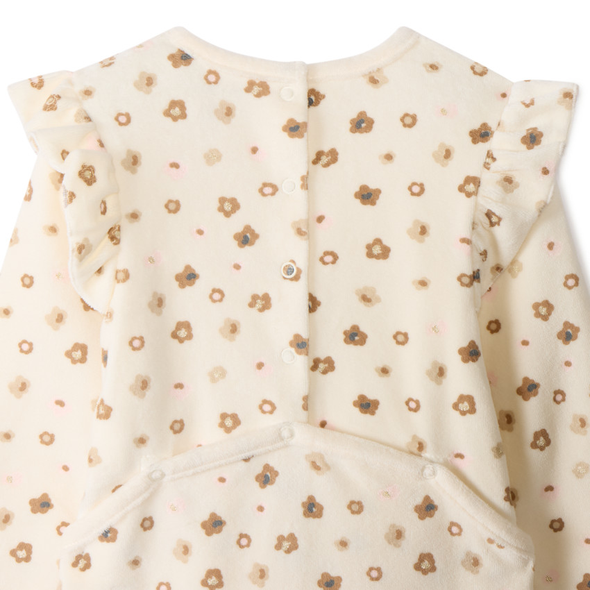 Lot de 2 dors-bien fantaisie en velours pour bébé fille avec ouvertures différentes selon l'âge 