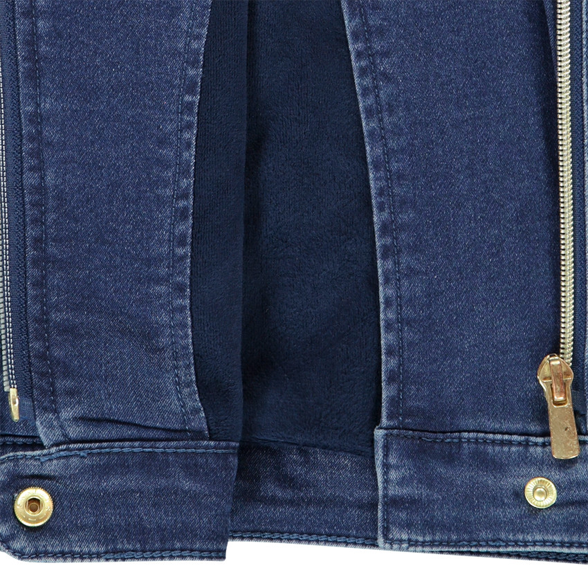 Perfecto en denim con bordados de manzanas para bebé niña 