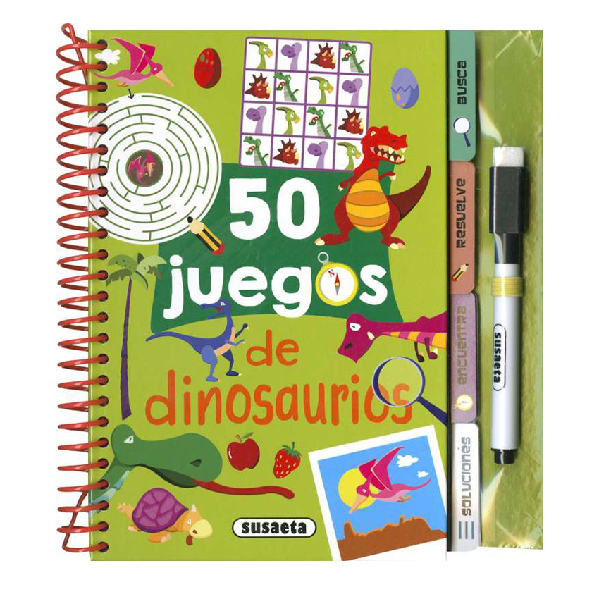 Libro de actividades 50 juegos de dinosaurios +7 años 