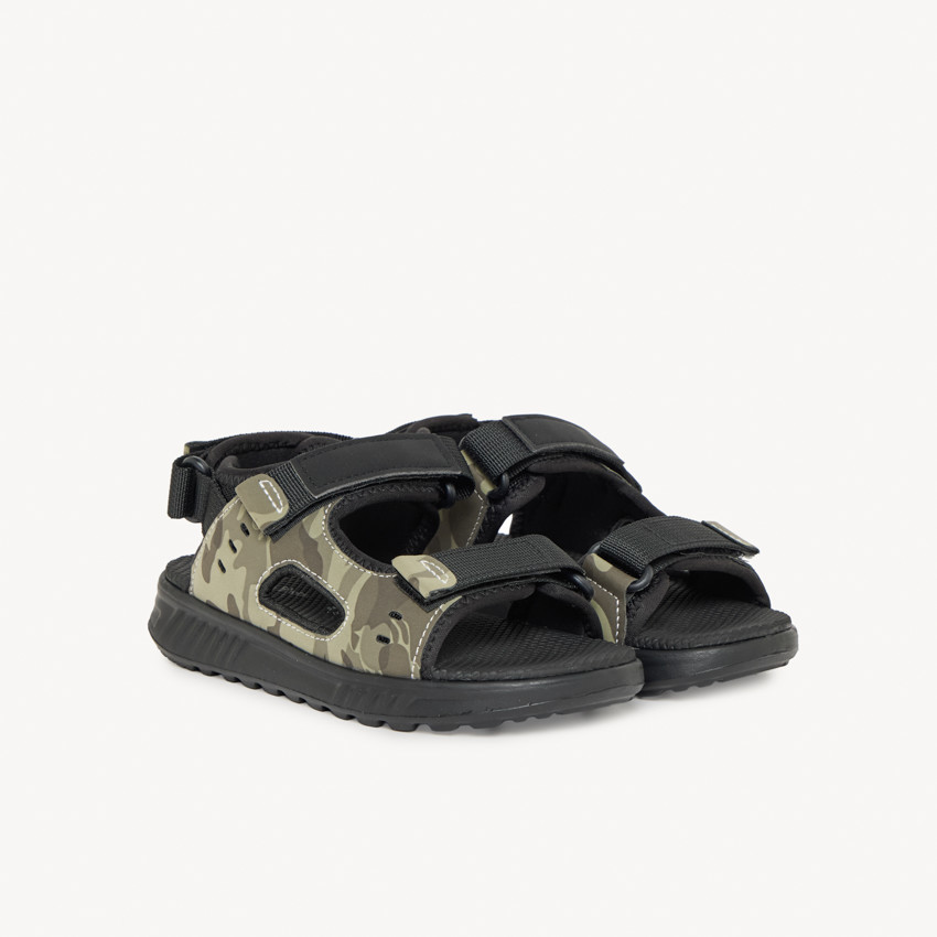 Sandalias de doble velcro con estampado de camuflaje para niño 