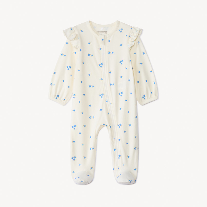 Pelele con cremallera y estampado de flores para bebé niña 