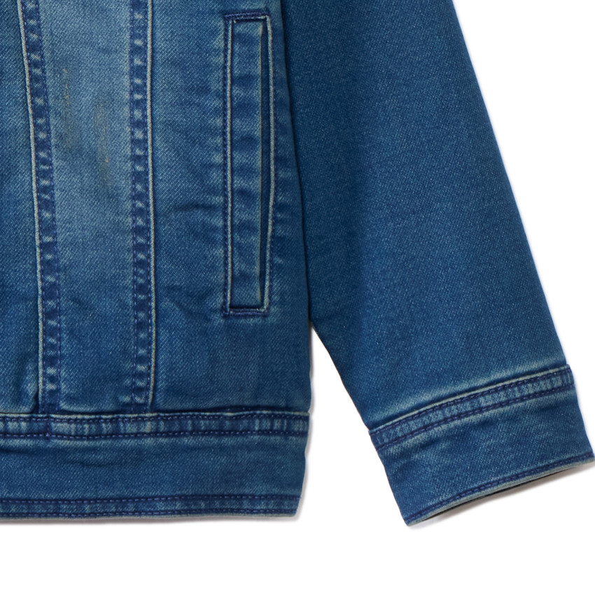 Chaqueta efecto denim con forro de felpa y capucha niño 