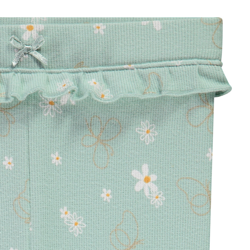 Pelele de canalé con estampado floral para bebé niña 