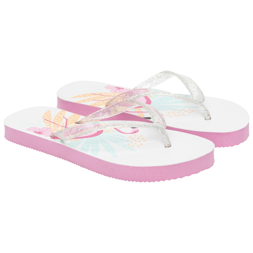 Tongs con tira brillante estampado de flamenco rosa para niña con tira según la edad  Additional Tongs con tira brillante estampado de flamenco rosa para niña con tira según la edad