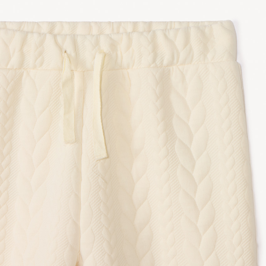 Conjunto de chándal de jacquard trenzado liso para niña. 