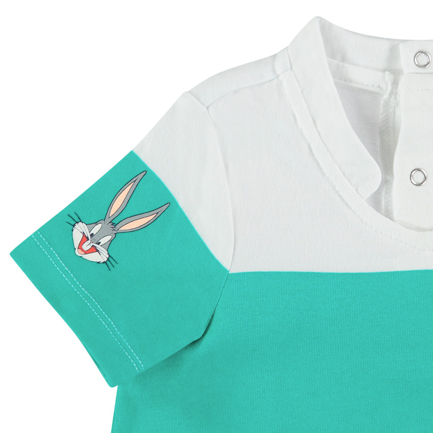 Conjunto de peto vaquero y polo con dibujo de Bugs Bunny de Looney Tunes 