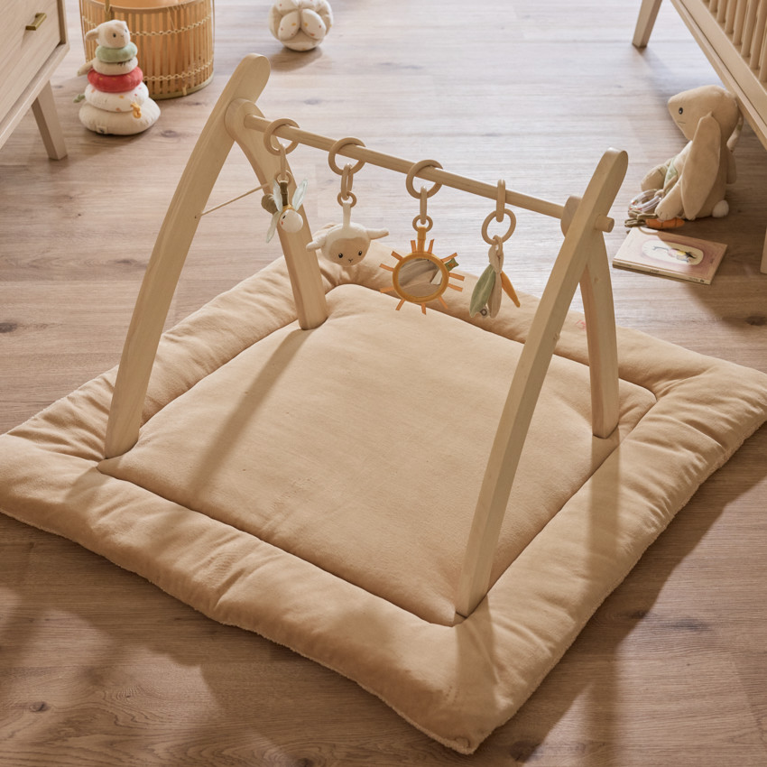 Arco de juegos plegable de madera color natural 