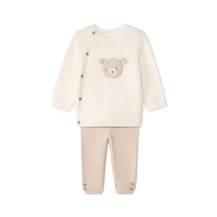 Conjunto de 2 piezas de punto con osito para bebé 