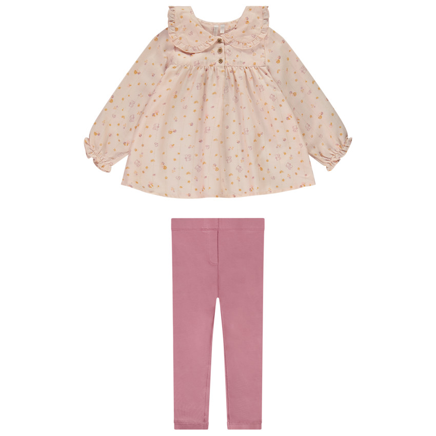 Conjunto 2 piezas bebé niña con estampado fantasía 