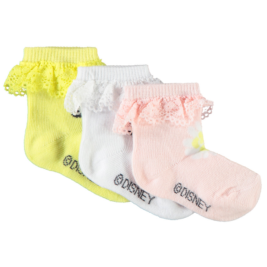 Pack de 3 pares de calcetines de encaje Minnie Disney para bebé niña  Additional Pack de 3 pares de calcetines de encaje Minnie Disney para bebé niña