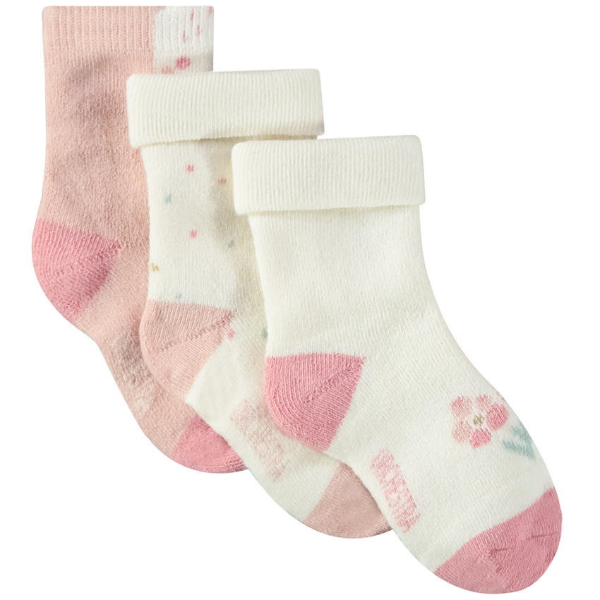 Lote de 3 pares de calcetines con estampado fantasía para niña 