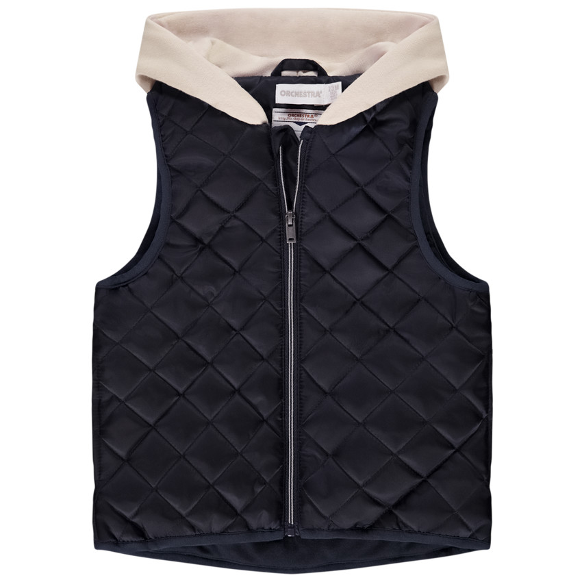 Plumífero sin mangas bicolor para bebé niño 