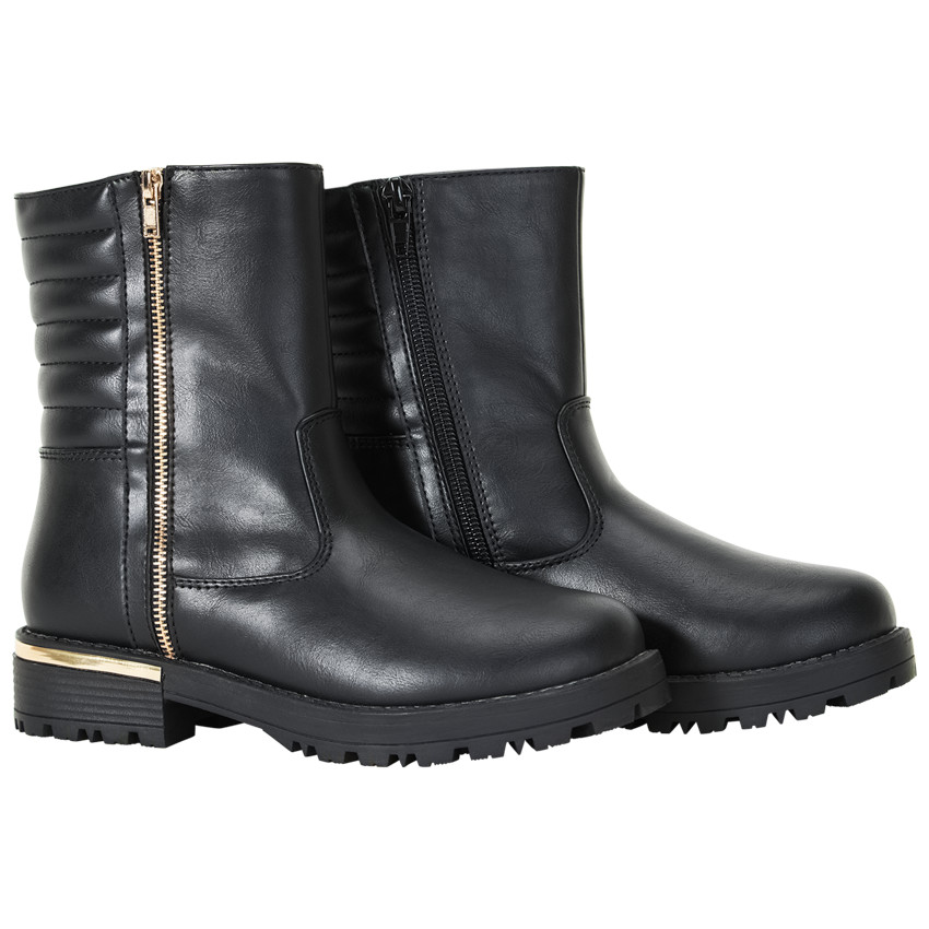 Botines con cremallera y detalles dorados para niña  Additional Botines con cremallera y detalles dorados para niña