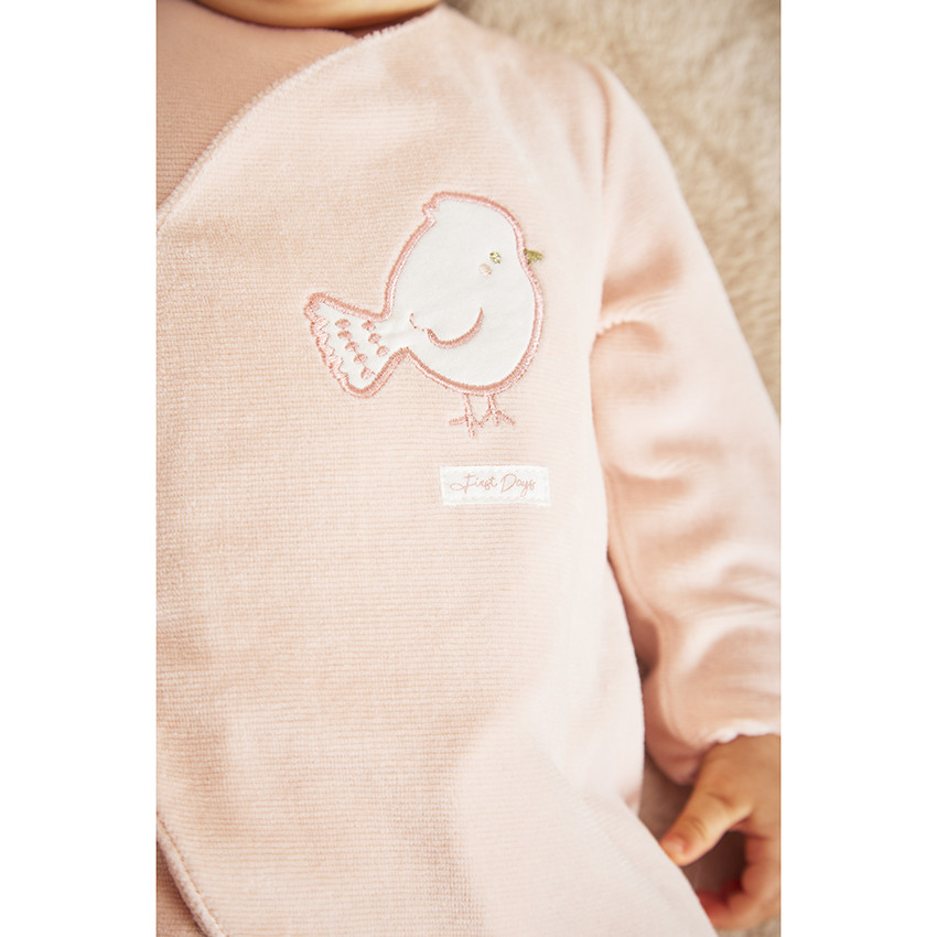 Pelele de terciopelo con parche de pájaro para bebé niña  Additional Pelele de terciopelo con parche de pájaro para bebé niña