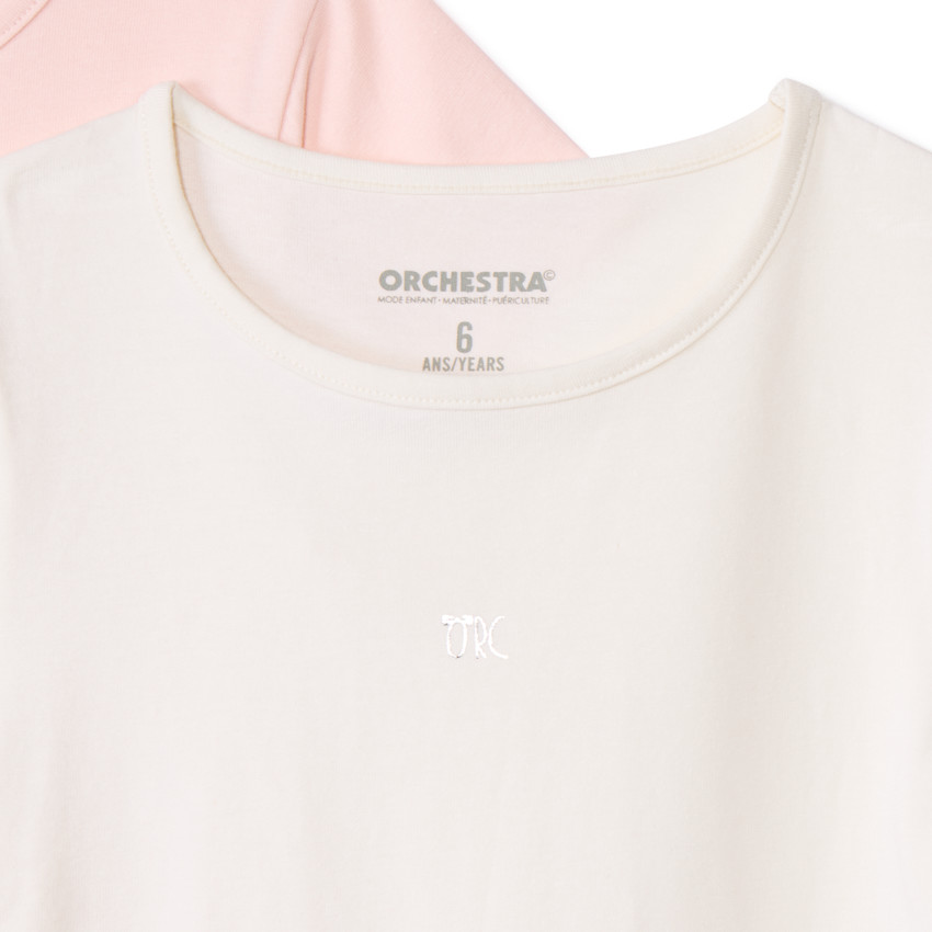 Pack de 3 camisetas interiores de manga corta para niña. 