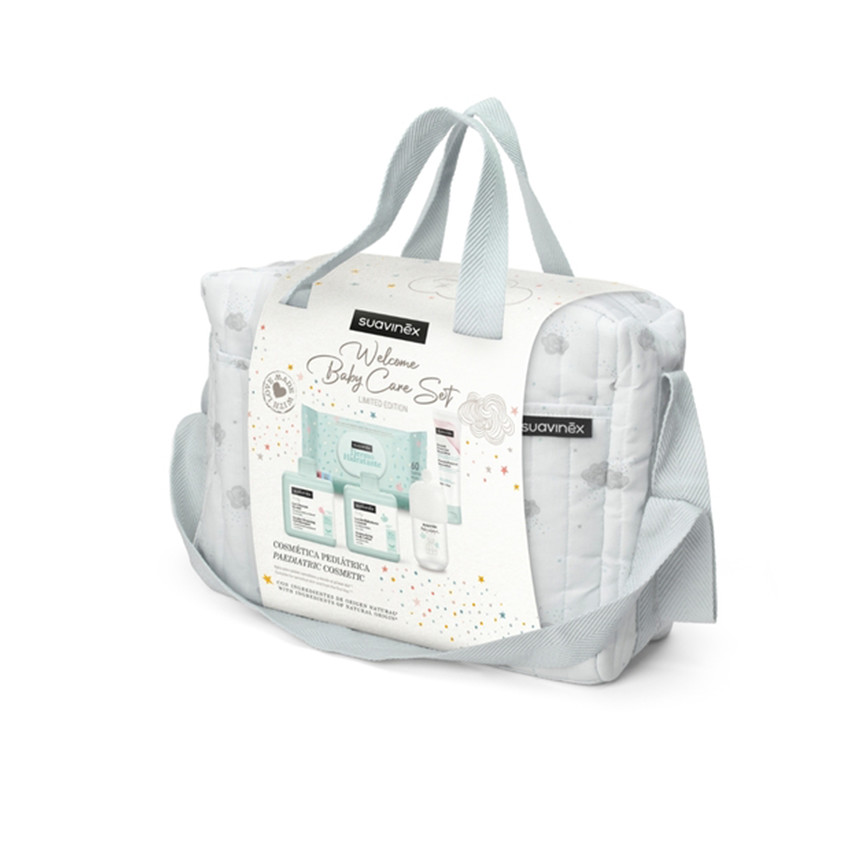 Set productos de cosmética bebé y bolso para carrito azul 