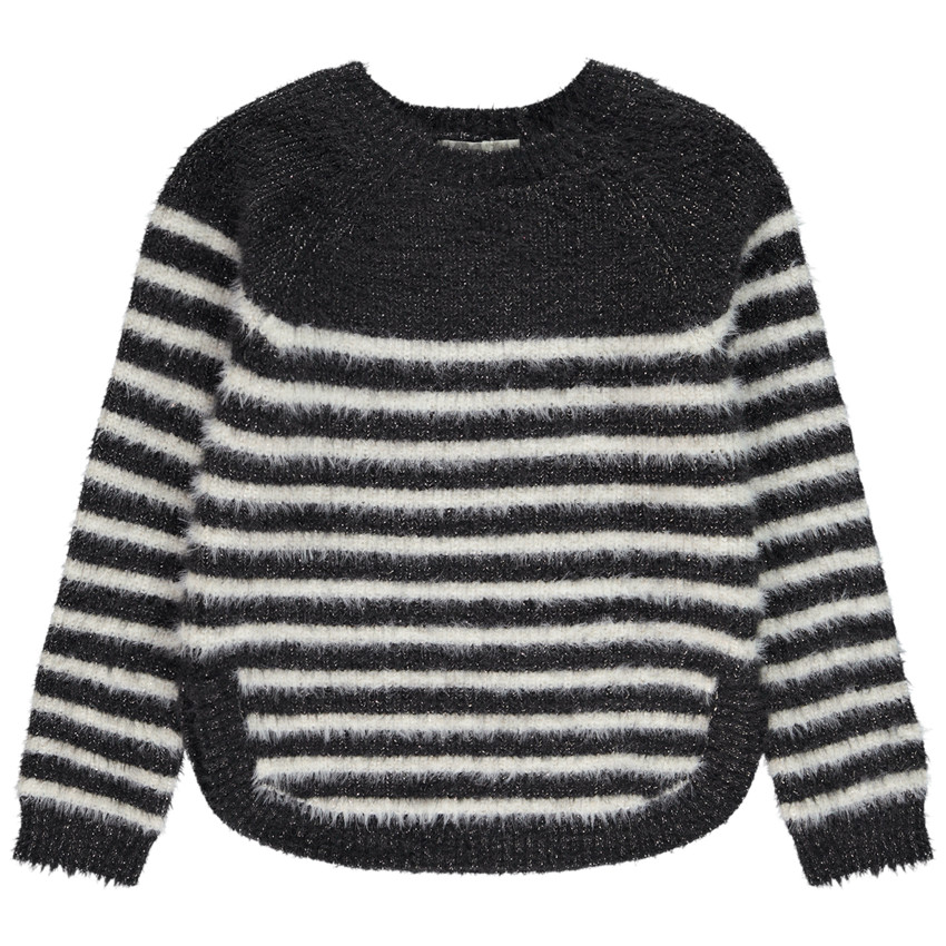 Suéter de punto con efecto de piel de estilo marinero para niña  Additional Suéter de punto con efecto de piel de estilo marinero para niña