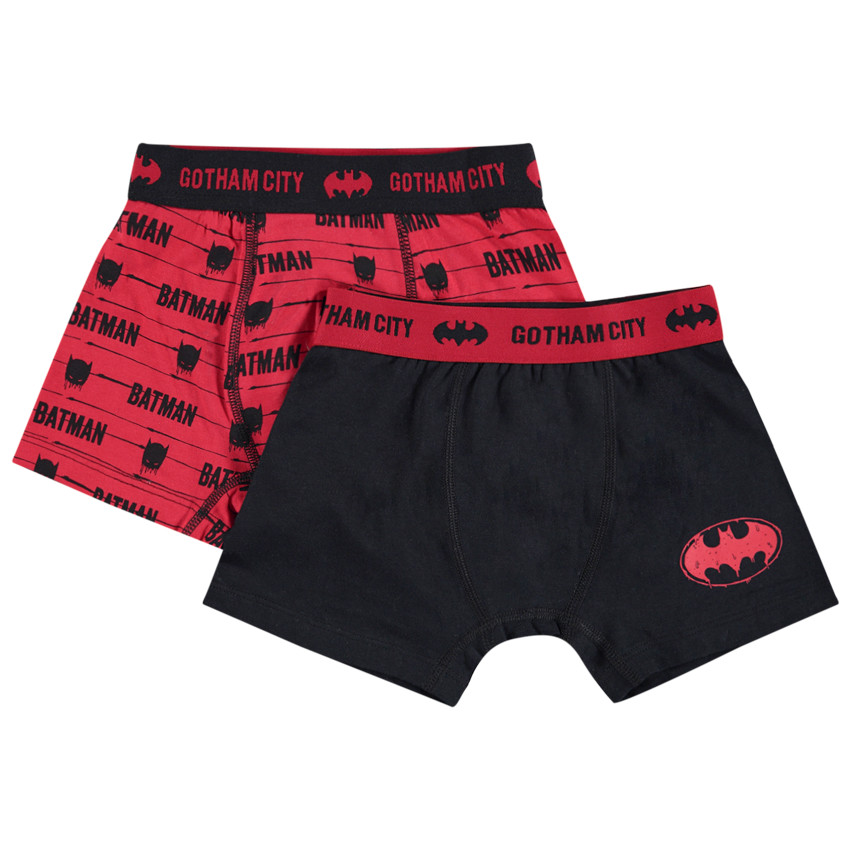 Juego de 2 bóxers de algodón negro/rojo estampado Warner Batman  Additional Juego de 2 bóxers de algodón negro/rojo estampado Warner Batman