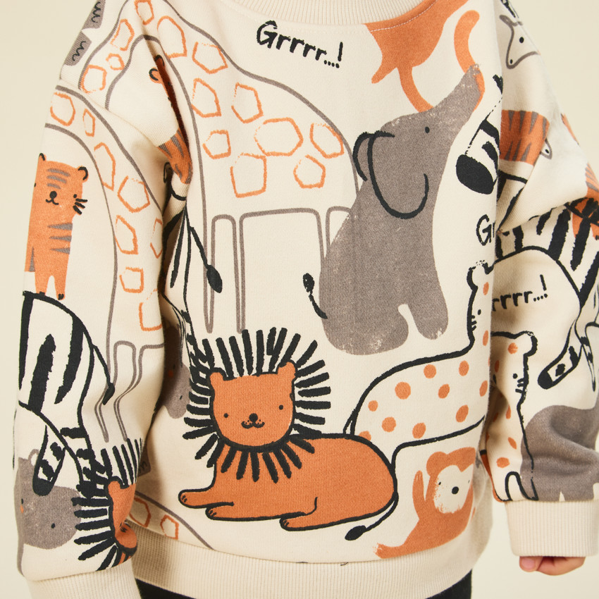 Conjunto de jogging estampado safari para bebé niño 