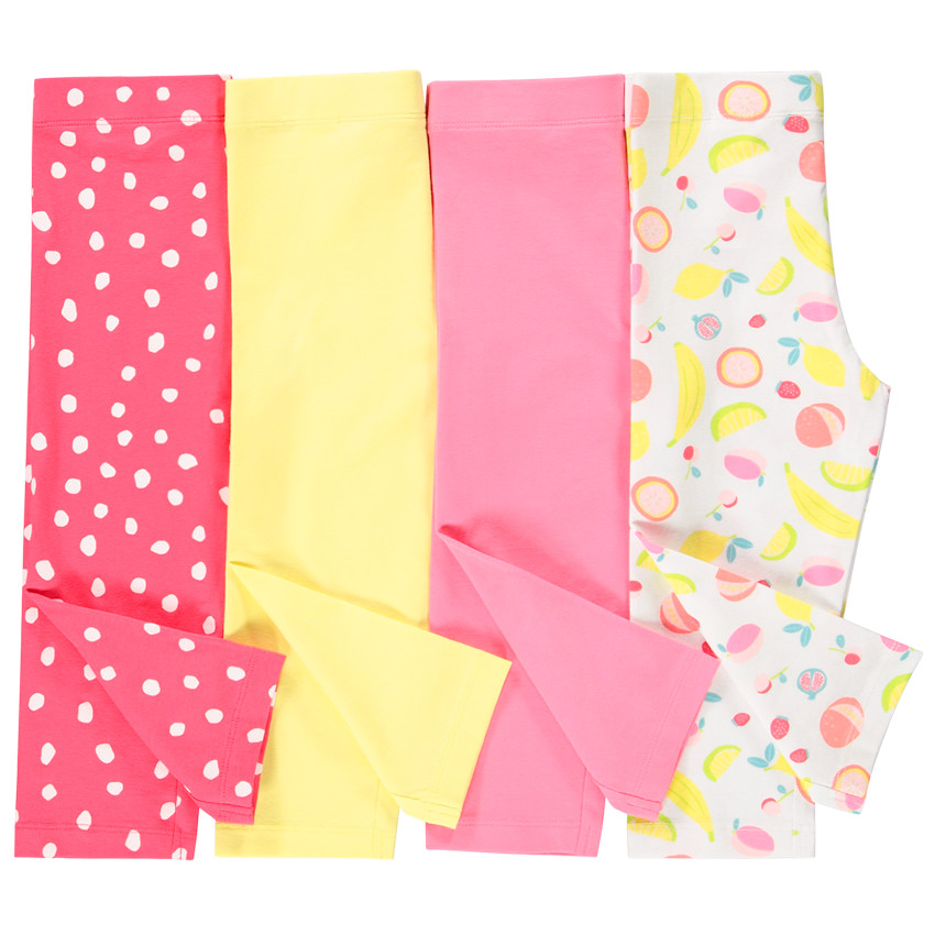 Pack de 4 leggings cortos para niña con estampados variados  Additional Pack de 4 leggings cortos para niña con estampados variados