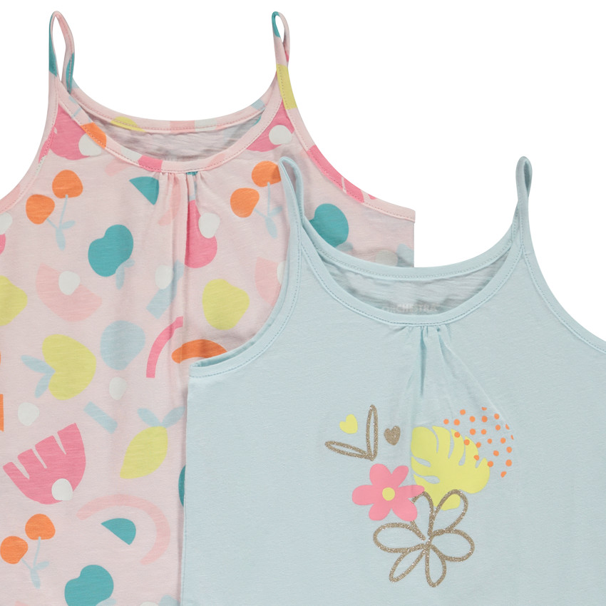 Lote de 4 camisetas sin mangas de fantasía para niña. 