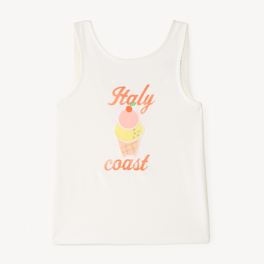 Camiseta de tirantes de punto con diseño de patch para niña 