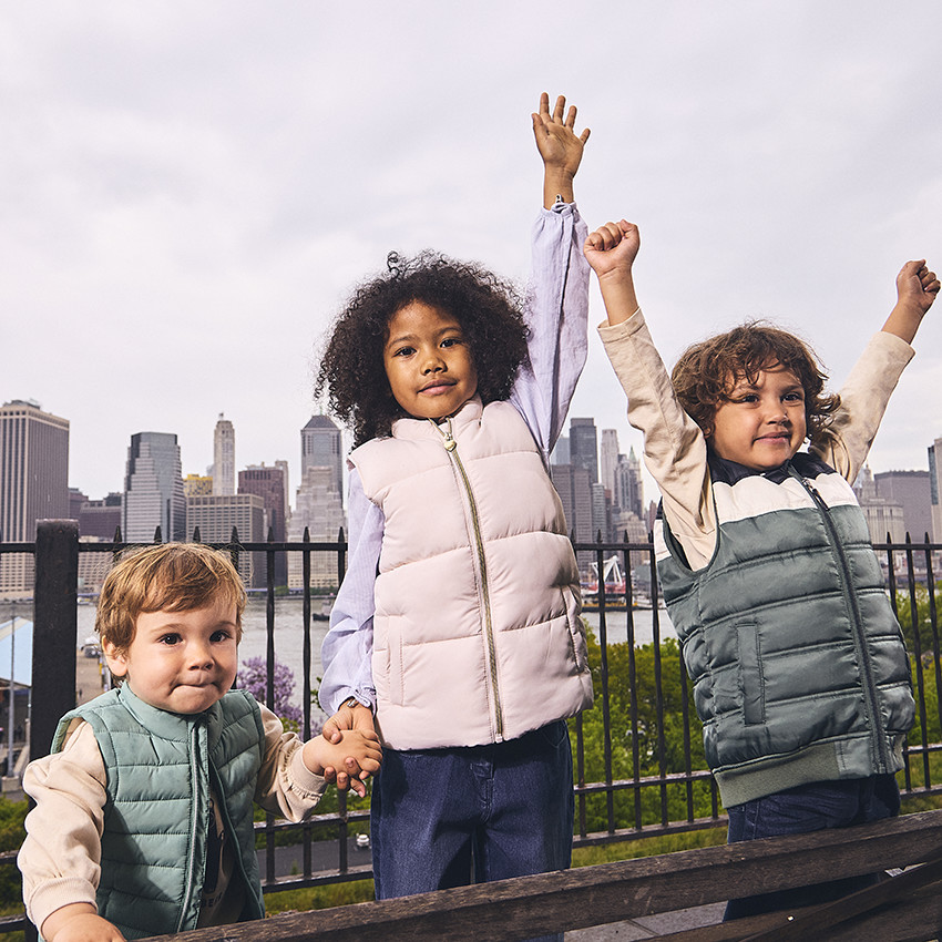 Doudoune sin mangas lisa para bebé niño 