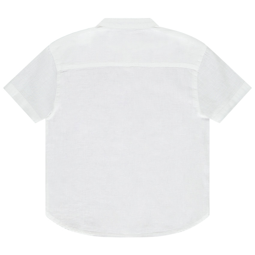 Camisa de manga corta lisa con cuello mao 