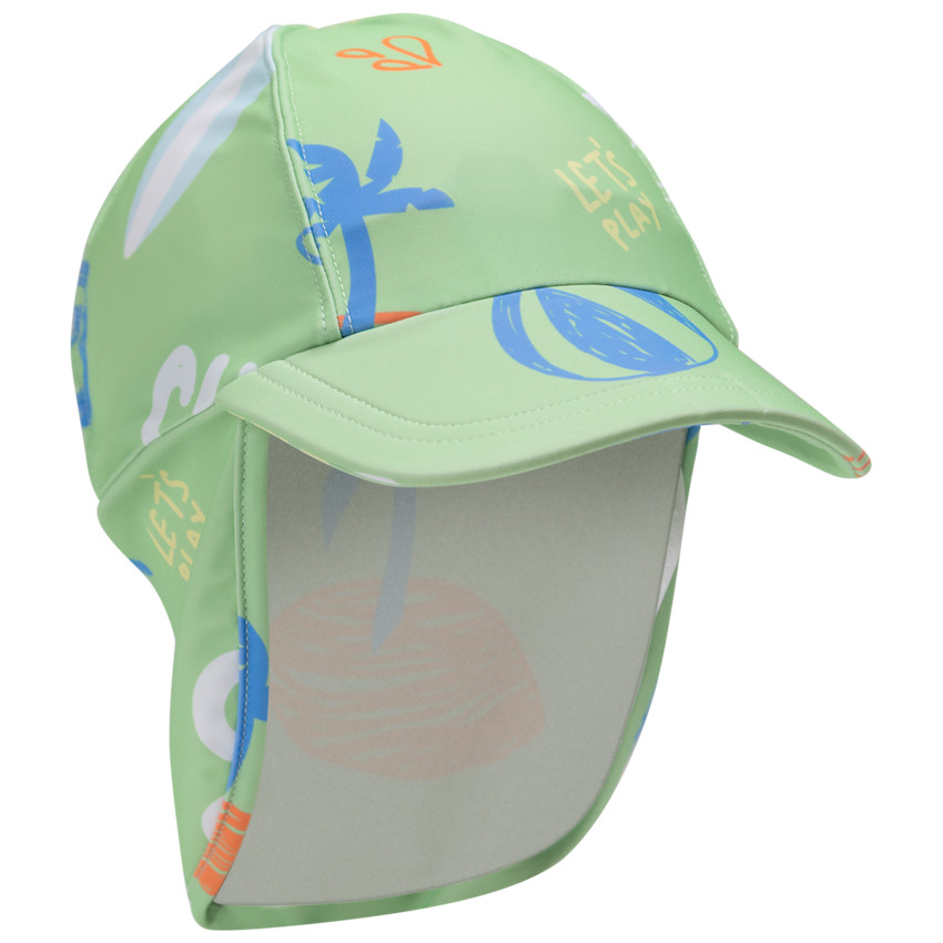 Gorra sahariana anti-UV con estampado de playa para bebé niño 