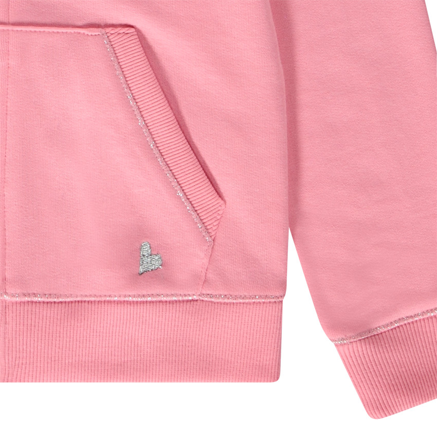 Gilet con capucha de felpa lisa para niña 