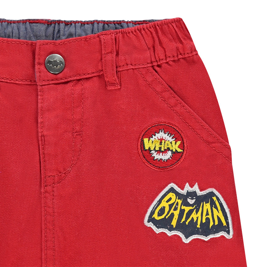 Pantalón de sarga con parche y estampado de Batman 