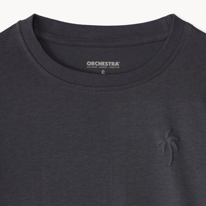 Pack de 3 camisetas de manga corta lisas con estampado de palmera para niño. 