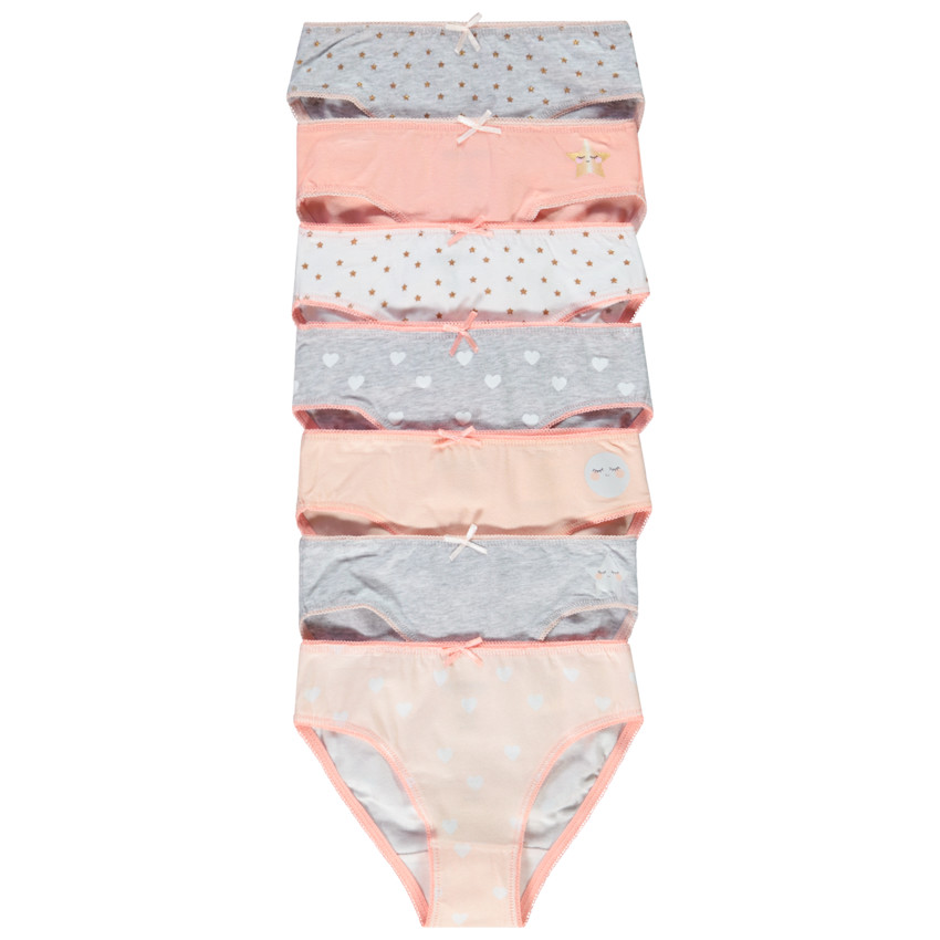 Pack de 7 bragas fantasía en jersey para niña Main Pack de 7 bragas fantasía en jersey para niña