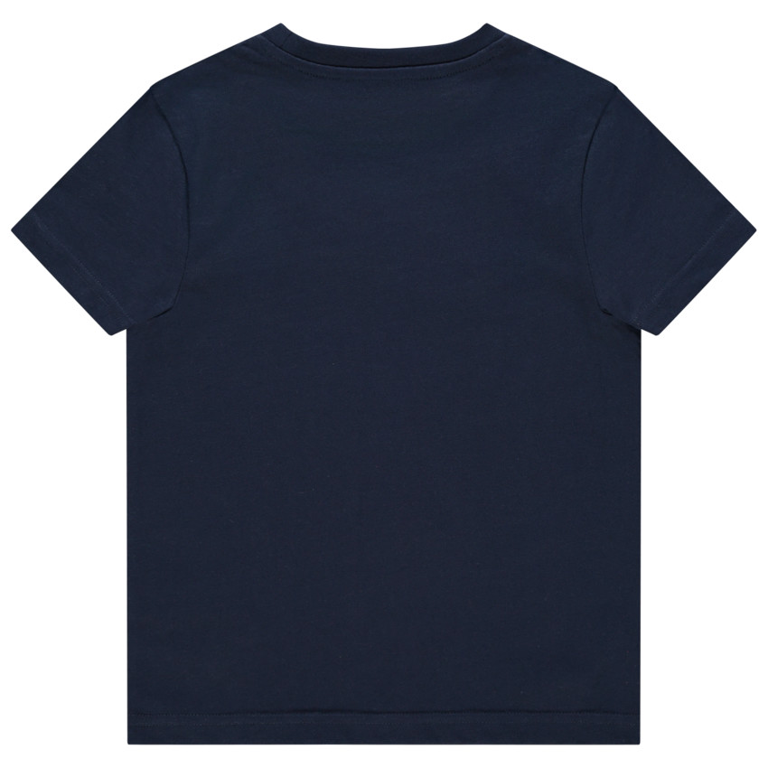 Camiseta manga corta de algodón orgánico print mensaje con lentejuelas 