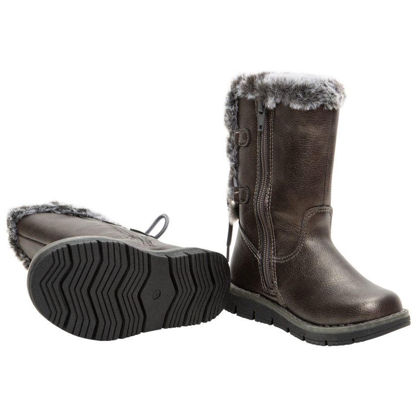 Botines con efecto cuero con cordones de fantasía y pelo falso de la 24 a la 27 