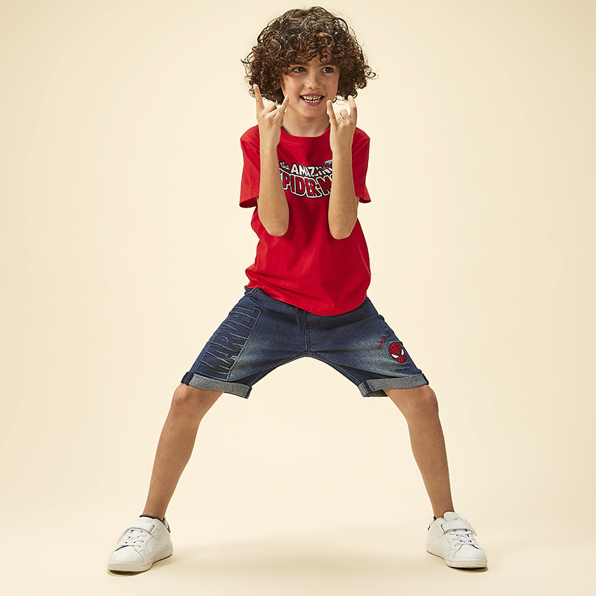 Camiseta de manga corta estampada de Spider-Man Marvel para niño 