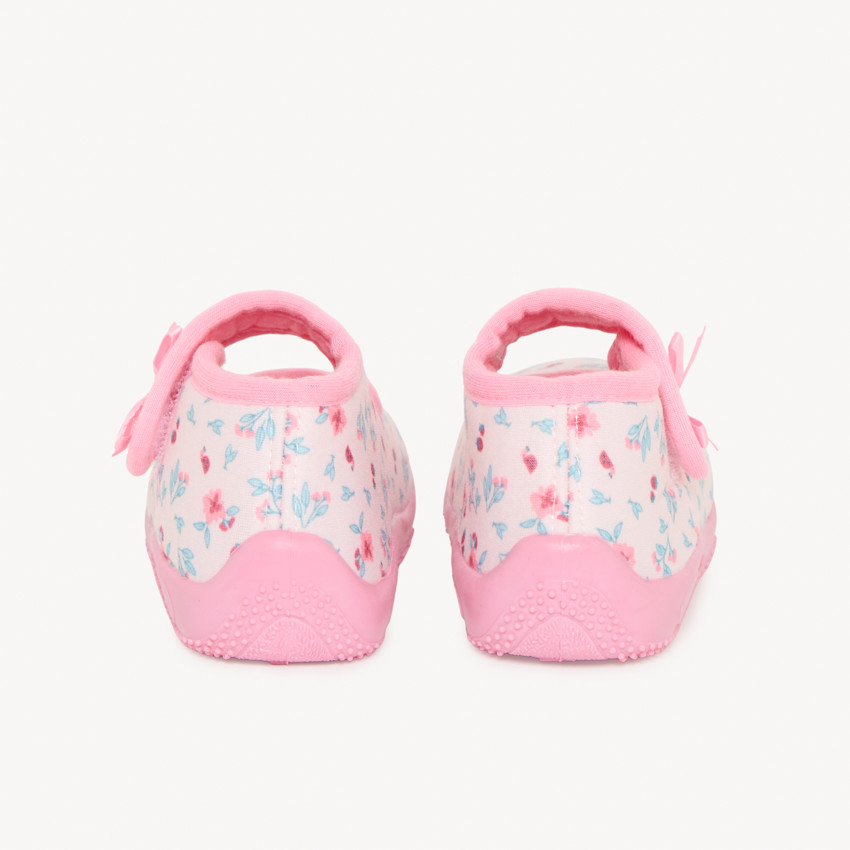 Zapatillas de bebé impresas con flores para niña 