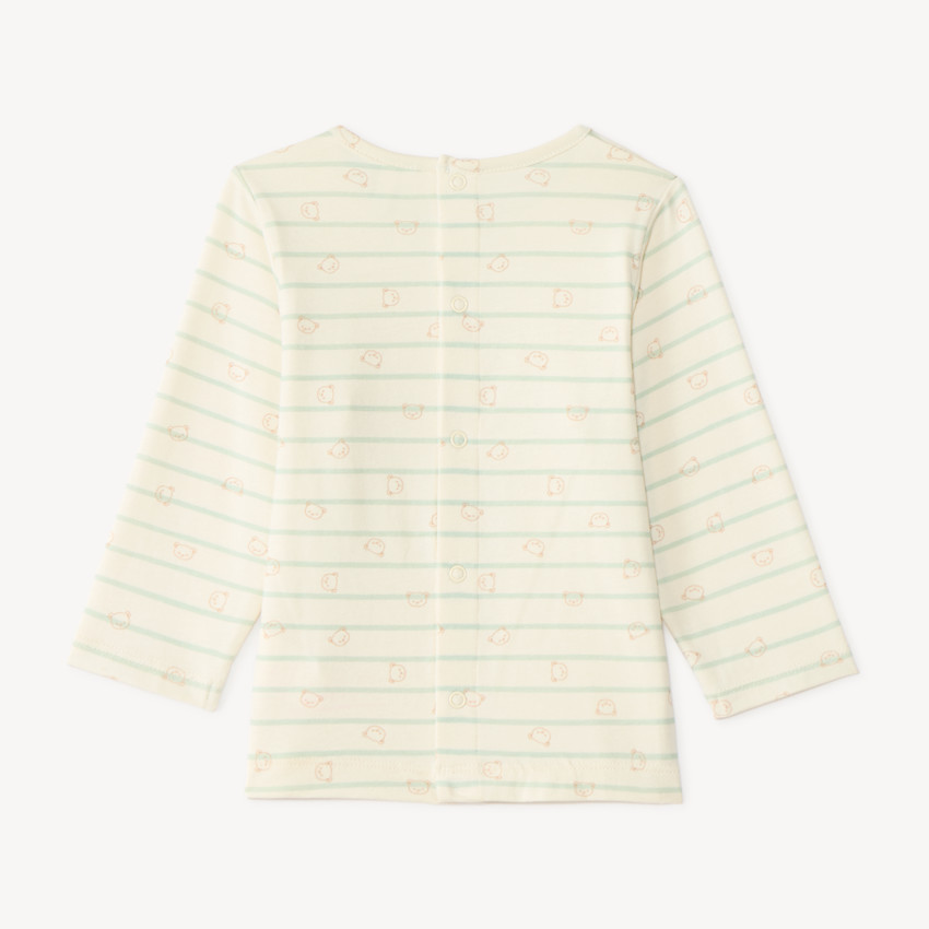 Conjunto de bebé niño: peto + camiseta de manga larga con diseño de osito. 