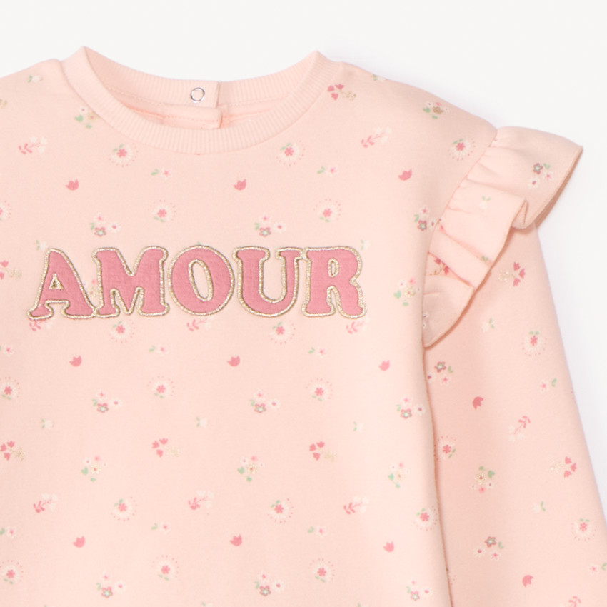 Ensemble jogging avec sweat imprimé pour bébé fille 